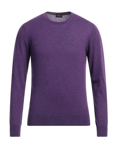 Shop Drumohr Man Sweater Dark Purple Size 38 Cashmere