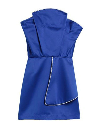 Shop Cinqrue Woman Mini Dress Bright Blue Size Xs Polyester