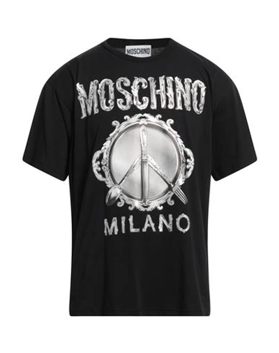 Shop Moschino Man T-shirt Black Size S Organic Cotton