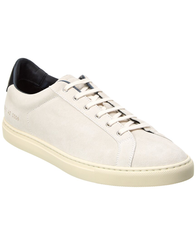 Shop Common Projects Retro Low Suede Sneaker In White