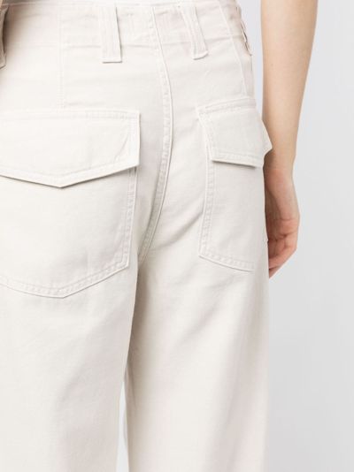Shop Citizens Of Humanity Paloma Cotton Wide-leg Trousers In White