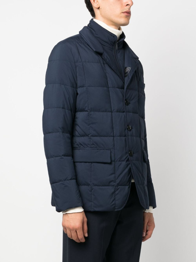 Shop Fay Quilted Button-fastening Jacket In Blue