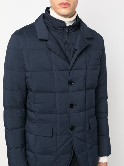 Shop Fay Quilted Button-fastening Jacket In Blue