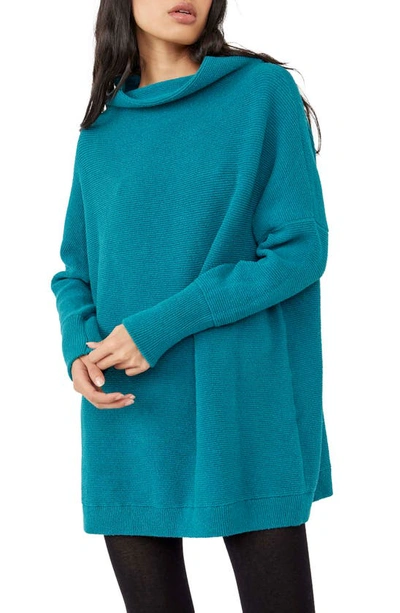 Shop Free People Ottoman Slouchy Tunic In Electric Teal