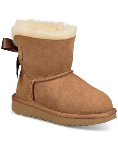 Shop Ugg Toddler Mini Bailey Bow Ii Booties In Chestnut