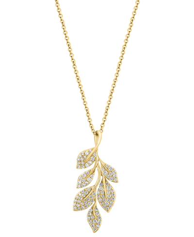 Shop Effy Collection Effy Diamond Pave Vine 18" Pendant Necklace (1/2 Ct. T.w.) In 14k Gold