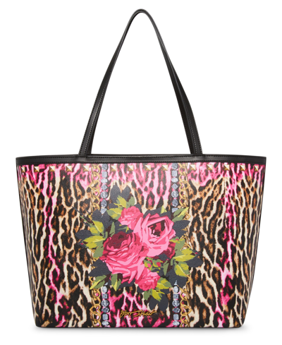Shop Betsey Johnson Embroidered Patch Tote In Multi