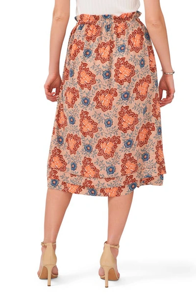 Shop 1.state Print Midi Skirt In Mauve Coral