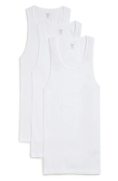 Shop 2(x)ist 3-pack Cotton Tanks In White New Logo