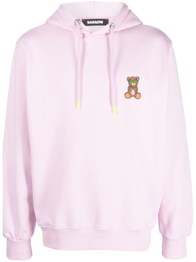 Shop Barrow Bear-print Cotton Hoodie In Pink