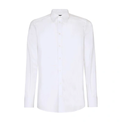 Shop Dolce & Gabbana Martini Cotton Shirt In Optical_white