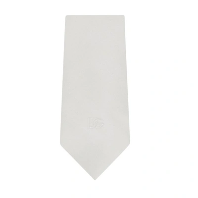 Shop Dolce & Gabbana 6-cm Silk Blade Tie With Embroidery In Natural_white