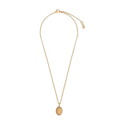 Shop Dolce & Gabbana Long Necklace With Medal In Gold