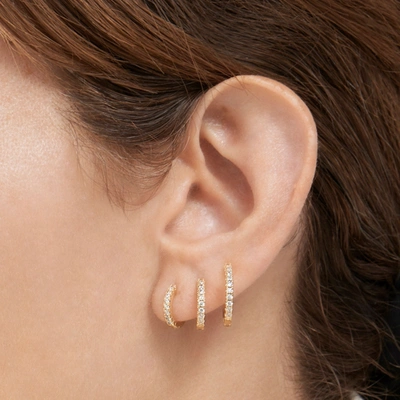 Shop Adornia Huggie Hoop Earring Pack Gold In Silver