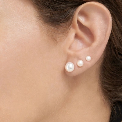 Adornia Freshwater Pearl Stud Set Gold In Silver