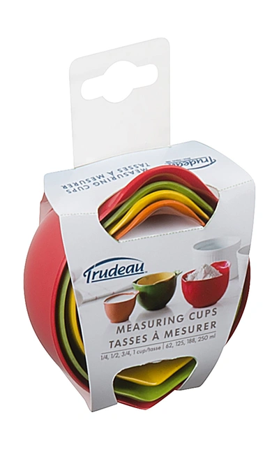 Trudeau Bamboo Melamine Measuring Cups, Set Of 4 In Orange