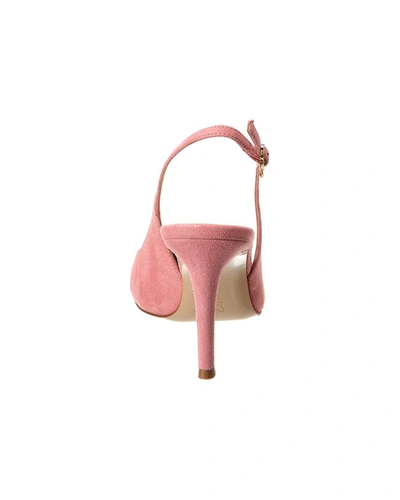 Shop Gianvito Rossi Ribbon Sling 85 Suede Pump In Pink