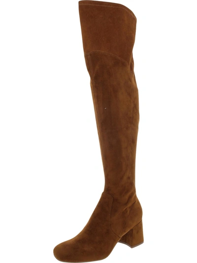 Shop Nine West Blocky 02 Womens Suede Pull-on Knee-high Boots In Multi