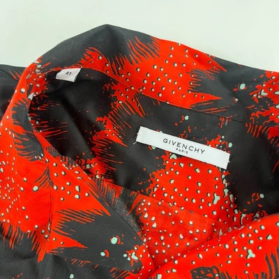 Pre-owned Givenchy Red Printed Button Up Men's Shirt