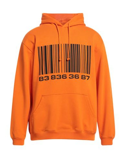 Shop Vtmnts Man Sweatshirt Orange Size L Cotton, Polyester