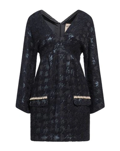 Shop Semicouture Woman Mini Dress Midnight Blue Size 8 Polyester, Acrylic, Viscose, Virgin Wool, Polyamid