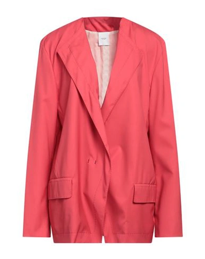 Shop Agnona Woman Blazer Coral Size 14 Wool In Red