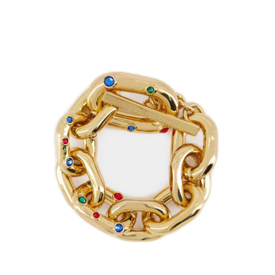 Shop Rabanne Paco  Xl Link Embellished Polished Finish Chained Bracelet In Gold