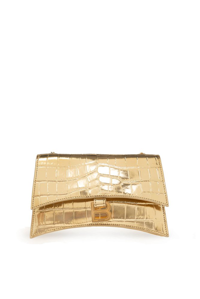 Shop Balenciaga Crush Xs Chain Shoulder Bag In Gold