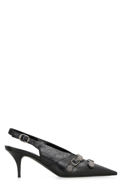 Shop Balenciaga Cagole Slingback Pumps In Black