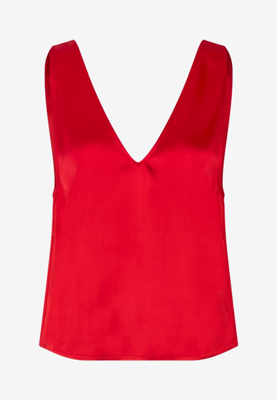 Shop Stine Goya Eleanor Satin Sleeveless Top In Red