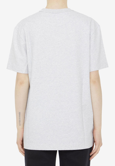 Shop Alexander Wang Embossed Logo T-shirt In Gray