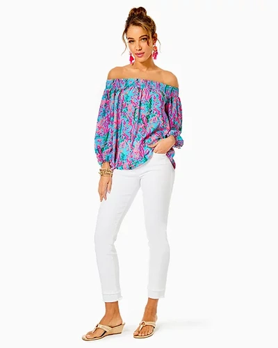 Lilly Pulitzer South Ocean High-rise Stretch Silm-fit Jeans In Resort White