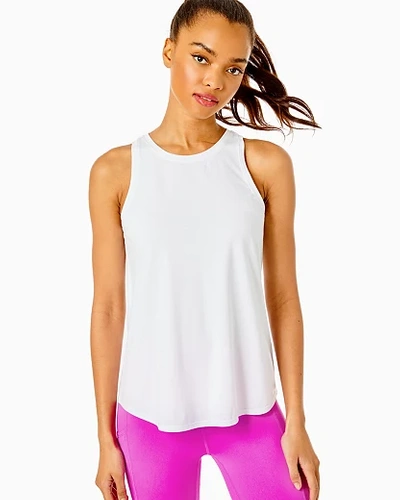 Shop Lilly Pulitzer Upf 50+ Luxletic Westley Tank Top In Resort White