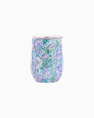Shop Lilly Pulitzer Stainless Steel Stemless Wine Tumbler In Surf Blue Soleil It On Me