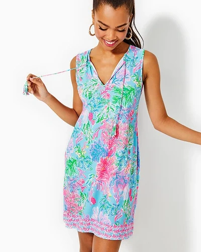 Shop Lilly Pulitzer Johana Cover-up In Celestial Blue Cay To My Heart Engineered Coverup