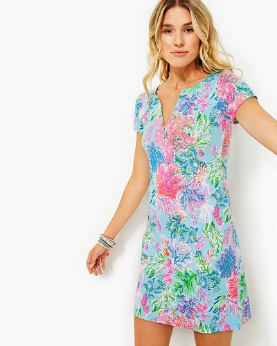 Shop Lilly Pulitzer Upf 50+ Sophiletta Dress In Celestial Blue Cay To My Heart