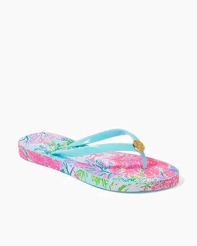 Shop Lilly Pulitzer Pool Flip Flop In Celestial Blue Cay To My Heart Shoe