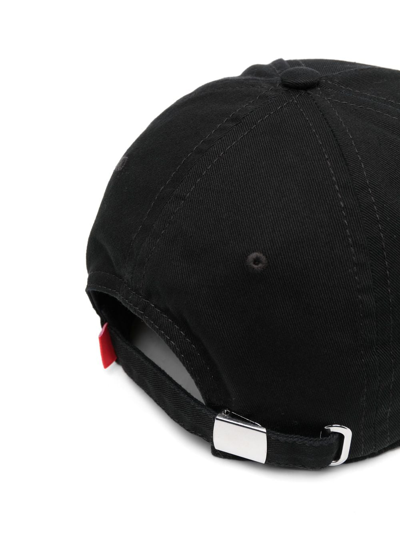 Shop Diesel C-obik Frayed-detail Baseball Cap In Black