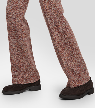 Gianvito Rossi Harris Shearling-lined Suede Loafers In Beige