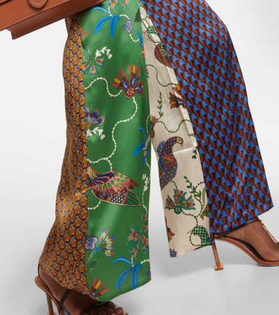 Shop Alemais Alémais Birdie Printed Silk Wide-leg Pants In Multicoloured