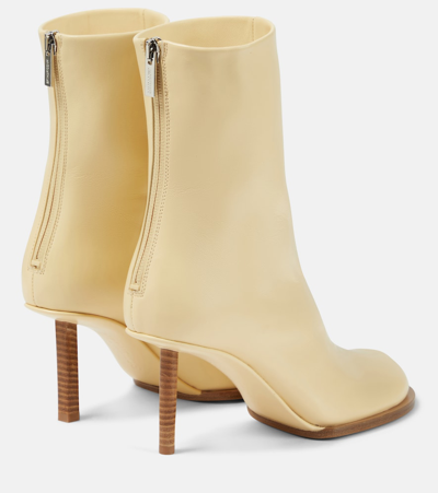 Shop Jacquemus Les Bottines Rond Carré Leather Ankle Boots In White