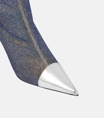 Alexandre Vauthier Metallic Knee-high Boots In Silver