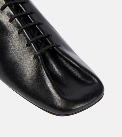 Shop Lemaire Souris Leather Derby Shoes In Black