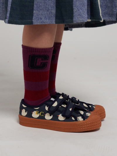 Bobo Choses Rubber Duck Canvas Sneakers In Blue