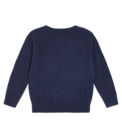 Shop Bobo Choses Baby Rubber Duck Wool-blend Sweater In Blue