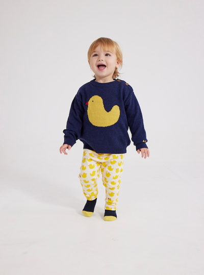 Shop Bobo Choses Baby Rubber Duck Wool-blend Sweater In Blue