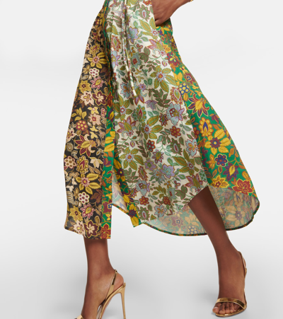 Shop Alemais Isabella Patchwork Linen Shirt Dress In Multicoloured