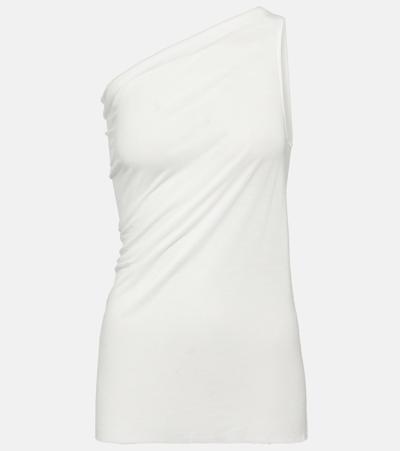 Shop Rick Owens One-shoulder Jersey Top In White