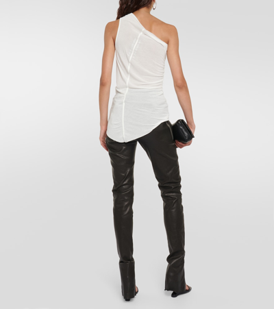 Rick Owens One-shoulder Jersey Top In White