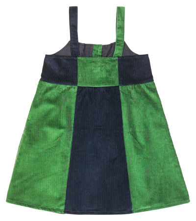 Shop Bobo Choses Patchwork Cotton Corduroy Dress In Blue